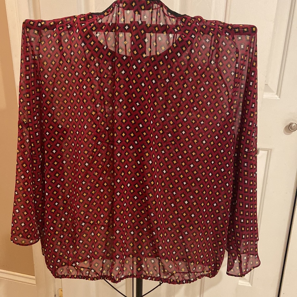 NWT LANE BRYANT Size 18/20 Sheer Bell Sleeve Top - Picture 6 of 11